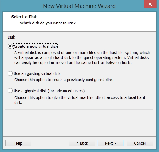 Create a new virtual disk