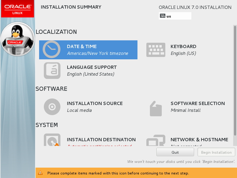 Installation Summary - Localization - Date & Time