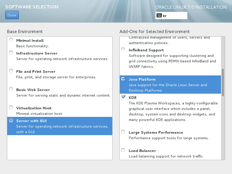 Software Selection - Server with GUI